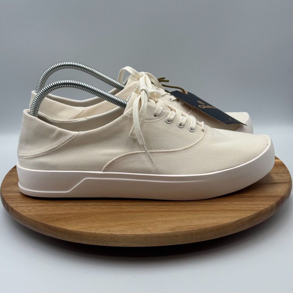 OLUKAI Tradewind Island Footwear Off White Canvas Sneakers Shoes 9.5 NWT